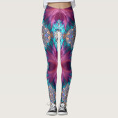 Leggings Abstrait Pink Gold Grey Aqua Running Jogging (Devant)