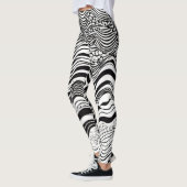 Leggings Abstrait psychédélique noir et blanc (Gauche)