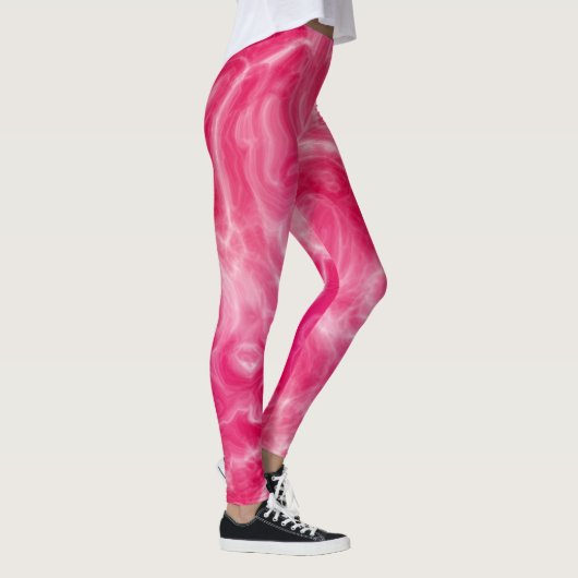 Leggings abstrait rose et blanc (Droite)