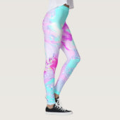 Leggings Abstrait rose et bleu ondulé (Droite)