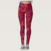 Leggings Abstrait rose et orange (Devant)