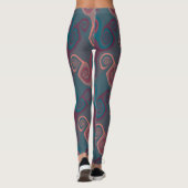 Leggings Abstrait rose et turquoise (Dos)