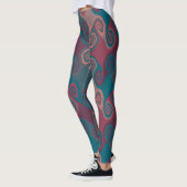 Leggings Abstrait rose et turquoise (Gauche)