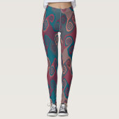 Leggings Abstrait rose et turquoise (Devant)