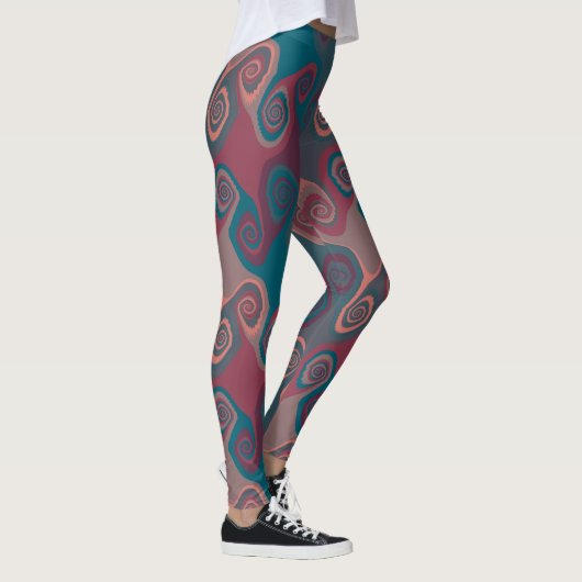 Leggings Abstrait rose et turquoise (Droite)