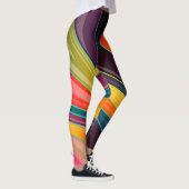 Leggings Abstrait rose orange noir violet jaune vert (Droite)