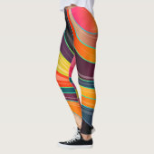 Leggings Abstrait rose orange noir violet jaune vert (Gauche)