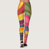 Leggings Abstrait rose orange noir violet jaune vert (Dos)