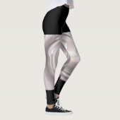 Leggings Abstrait rose pâle avec faux shorts noirs (Droite)