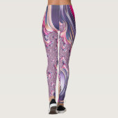 Leggings Abstrait rose pourpre spirale fractale (Dos)