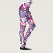 Leggings Abstrait rose pourpre spirale fractale (Droite)