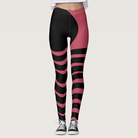 Leggings Abstrait rose profond du Bauhaus (Devant)