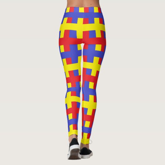 Leggings Abstrait rouge, bleu et jaune (Dos)