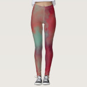 Leggings Abstrait rouge et vert (Devant)