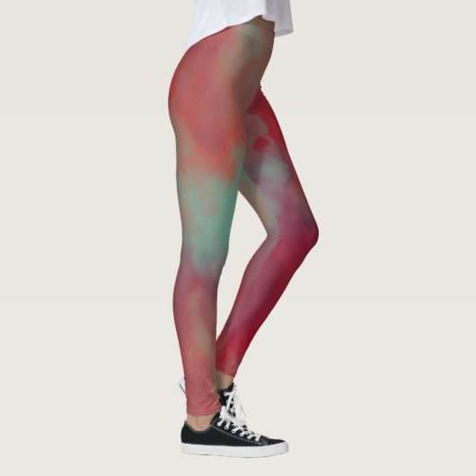 Leggings Abstrait rouge et vert (Droite)