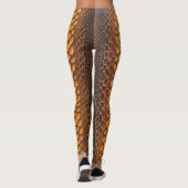 Leggings Abstrait Rustique Brown Orange Elégante Peau Serpe (Dos)