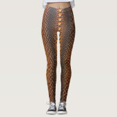 Leggings Abstrait Rustique Brown Orange Elégante Peau Serpe (Devant)