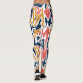 Leggings Abstrait sans couture brosse trait moderne multico (Dos)