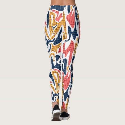 Leggings Abstrait sans couture brosse trait moderne multico (Dos)