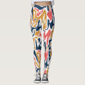 Leggings Abstrait sans couture brosse trait moderne multico (Devant)
