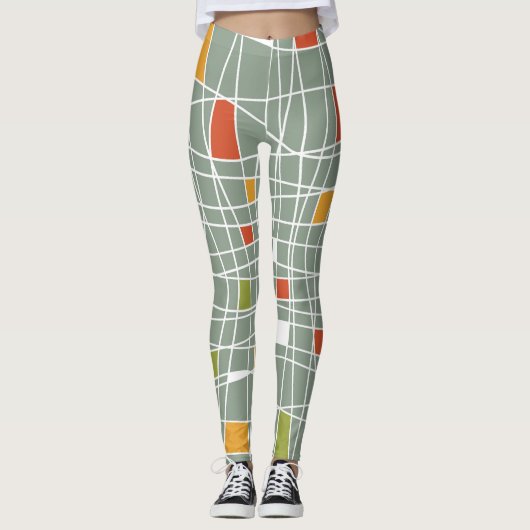 Leggings Abstrait sans fil : Design Motif moderne. (Devant)