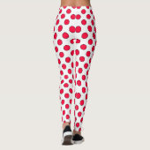 Leggings Abstrait simple style rouge blanc pois circl (Dos)