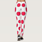 Leggings Abstrait simple style rouge blanc pois circl (Dos)