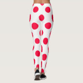 Leggings Abstrait simple style rouge blanc pois circl (Dos)