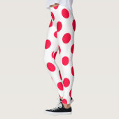 Leggings Abstrait simple style rouge blanc pois circl (Gauche)