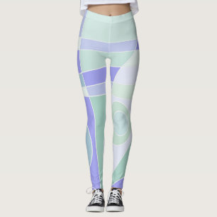 Leggings Abstrait Surf Pastel Purple Green