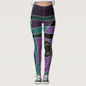 Leggings Abstrait Surf Turquoise violet (Devant)