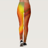 Leggings Abstrait tourbillon orange brun feu pri moderne (Dos)