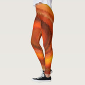 Leggings Abstrait tourbillon orange brun feu pri moderne (Gauche)