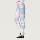 Leggings Abstrait Tourbillon Rose Blanc Bleu (Gauche)