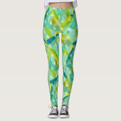 Leggings Abstrait Triangle Arrow Mint Blue Aqua Motif (Devant)