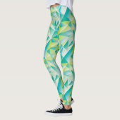 Leggings Abstrait Triangle Mint bleu Aqua Motif jaune (Gauche)