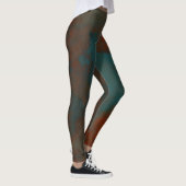 Leggings Abstrait turquoise et rouille (Droite)