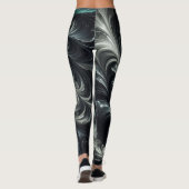Leggings Abstrait vert, argent et noir (Dos)