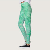 Leggings Abstrait vert de mer clair, Encre d'alcool de prin (Gauche)