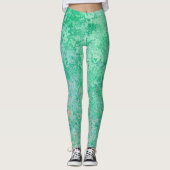 Leggings Abstrait vert de mer clair, Encre d'alcool de prin (Devant)
