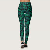 Leggings Abstrait vert émeraude polygonale motif jeter pil (Dos)
