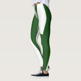 Leggings Abstrait vert et blanc