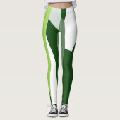 Leggings Abstrait vert et blanc (Devant)