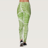 Leggings Abstrait vert fleuri, arrière - plan sans soudure. (Dos)