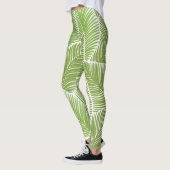 Leggings Abstrait vert fleuri, arrière - plan sans soudure. (Gauche)