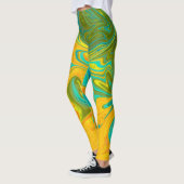 Leggings Abstrait vert orangé jaune Neon tendance (Gauche)