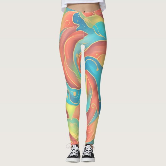 Leggings Abstrait vibrant (Devant)