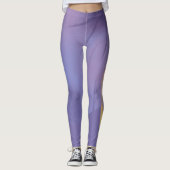 Leggings Abstrait violet d'or floral (Devant)