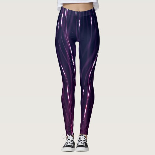 Leggings Abstrait Violet Foncé (Devant)