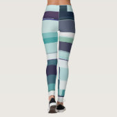 Leggings Abstrait violet, vert et turquoise (Dos)